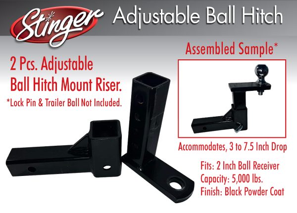 Stinger Trailer - Adjustable Ball Hitch Mount